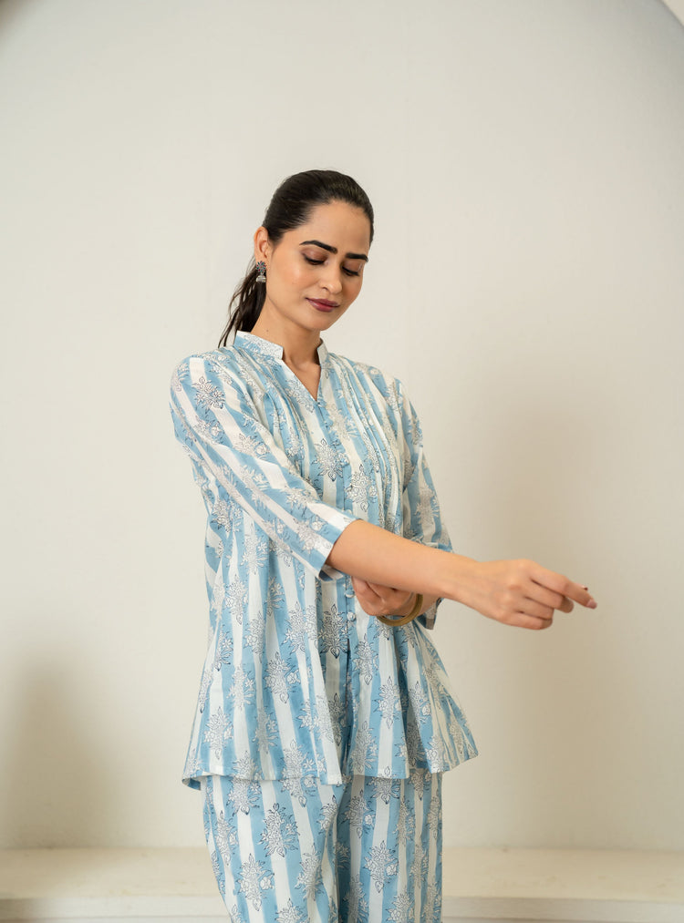White Red printed cotton co-ord set for women – SIVI