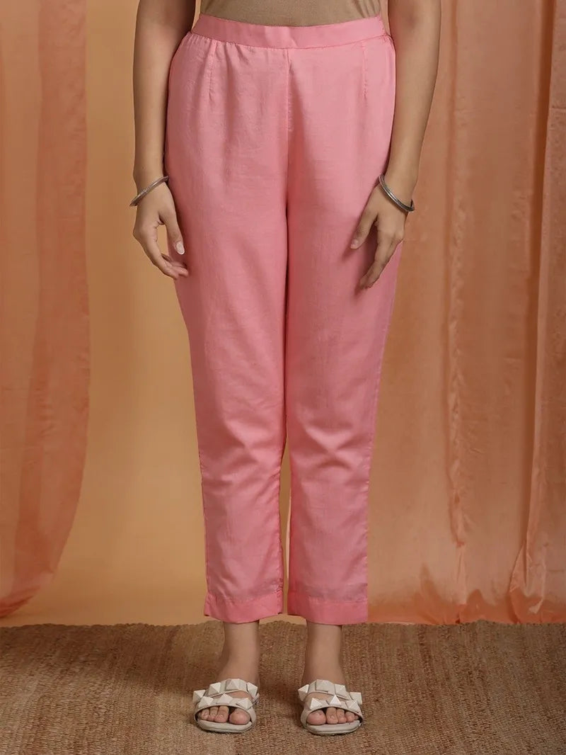 Pink Tie and Dye Cotton Mulmul Suit- Set of 3