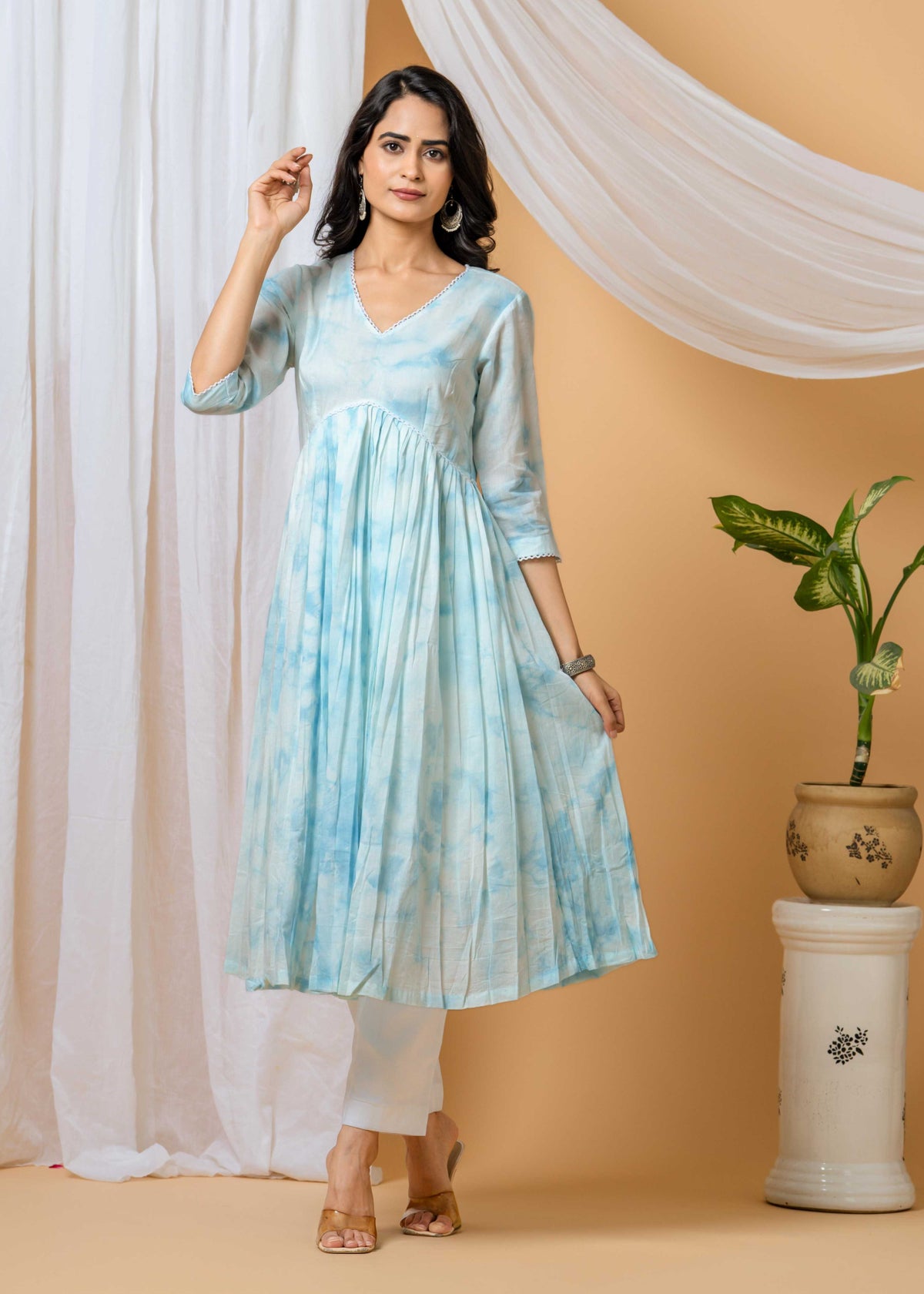 handcrafted tie-dye kurta with pants