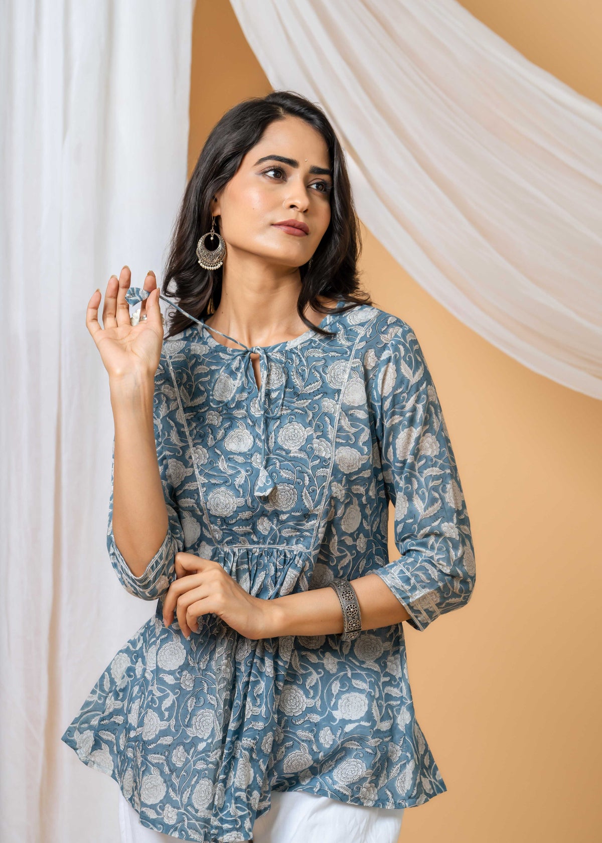 handcrafted cotton co-ord set – side view