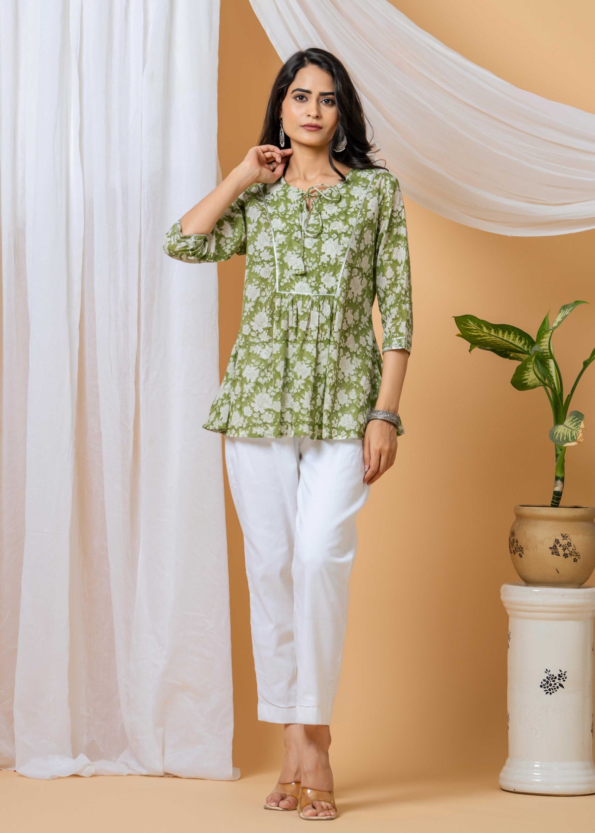 top and pant set in breathable cotton
