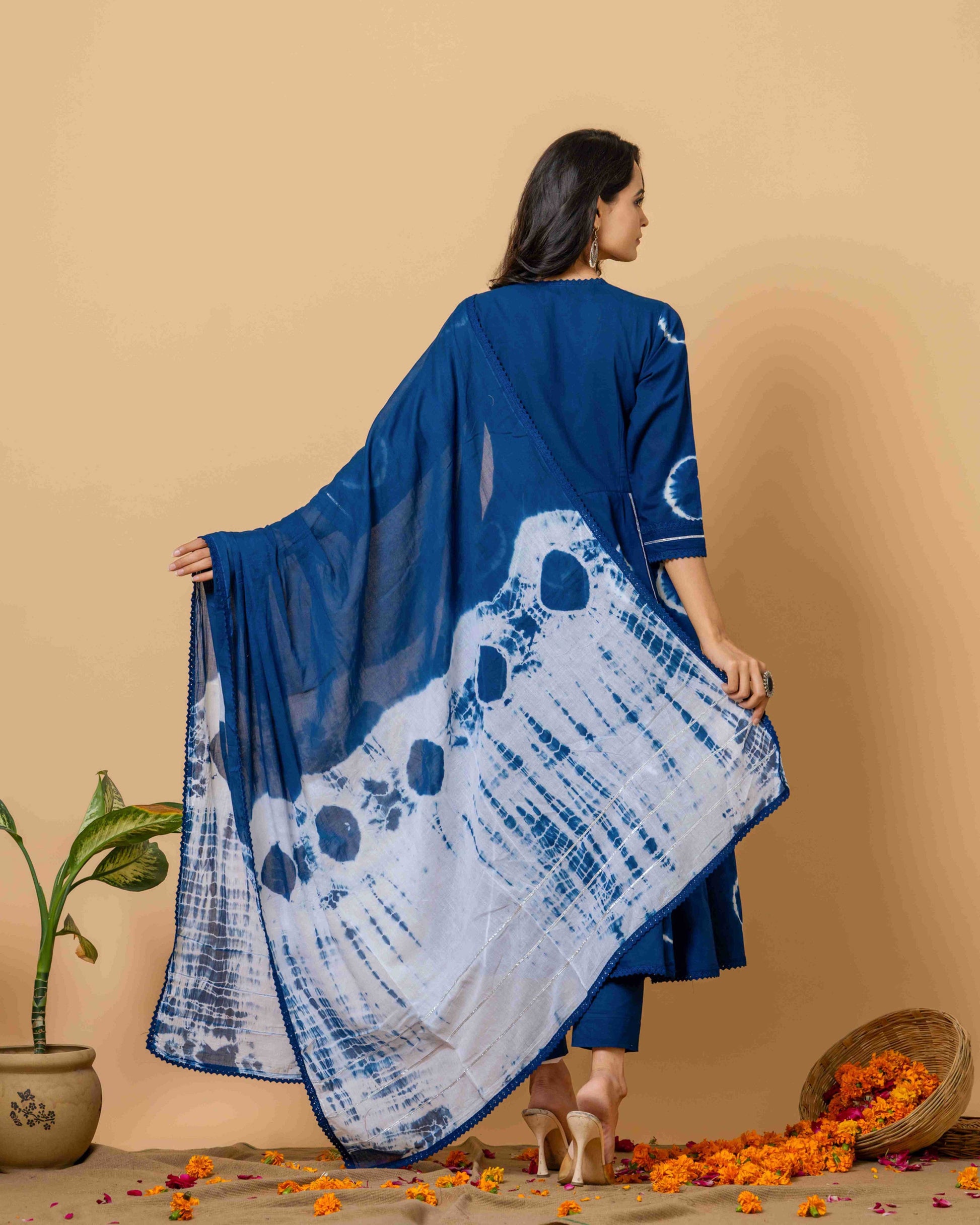 breathable cotton kurta pant dupatta set