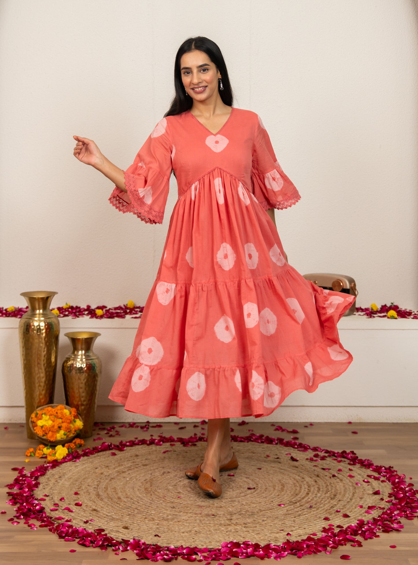 Pink Tie and Dye Cotton Dress