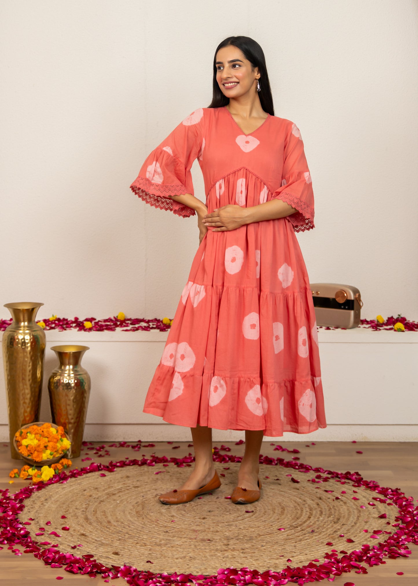 Pink Tie and Dye Cotton Dress