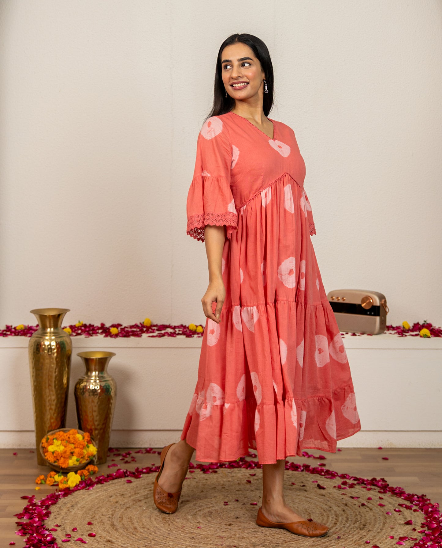 Pink Tie and Dye Cotton Dress