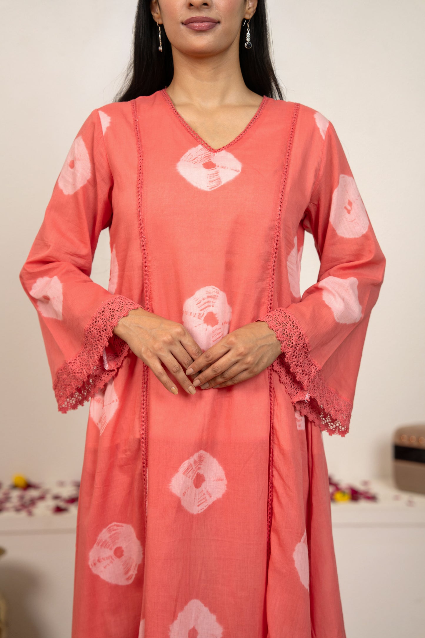 Pink Tie and Dye Cotton Suit - Set of 3