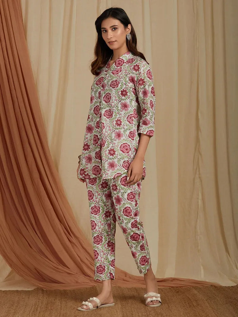 model in SIVI Collection cotton co-ord outfit