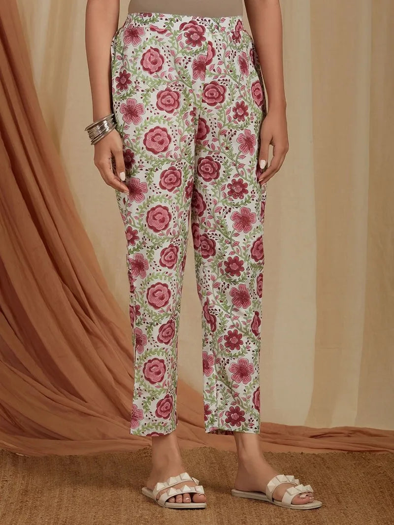 close-up of traditional block printing on cotton pant