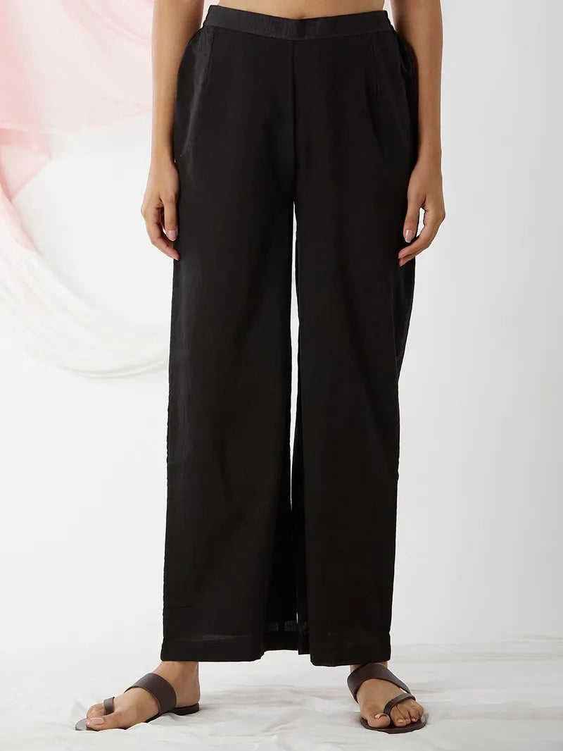 black cotton mulmul tunic palazzo